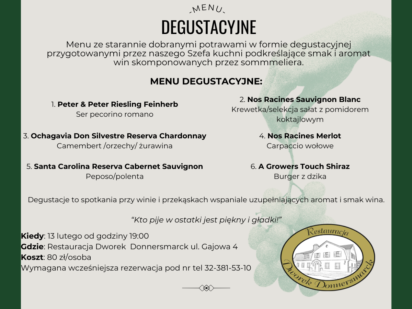 Degustacja win w Dworku Donnersmack